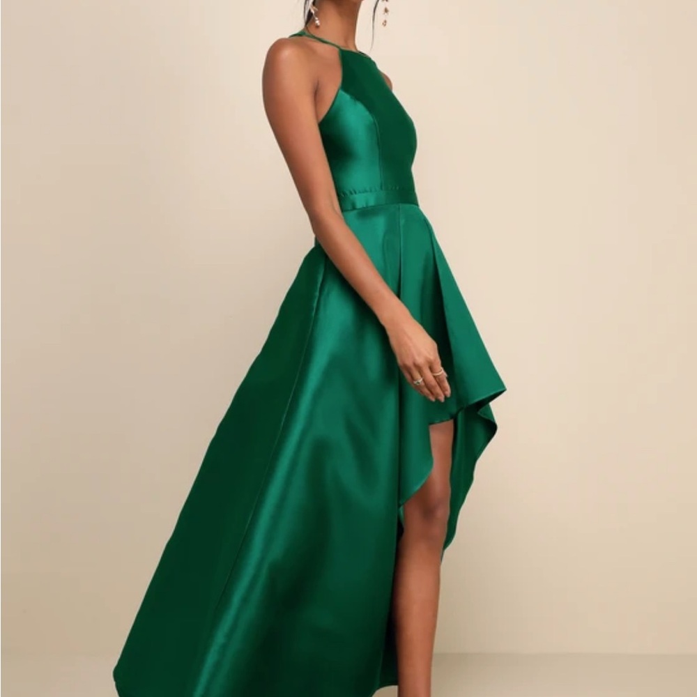 Broadway Show Emerald Green High-Low Gown Lulus Brand New